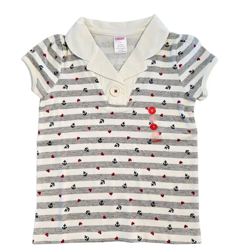 Gymboree Bon Voyage Set Girls Size 5 Skirt Sweater Top Red White Blue 2006 NWT